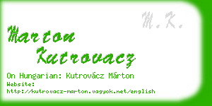 marton kutrovacz business card